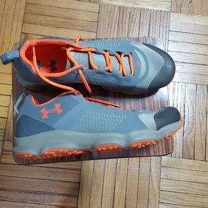 Under Armour orange gray low hiking boots